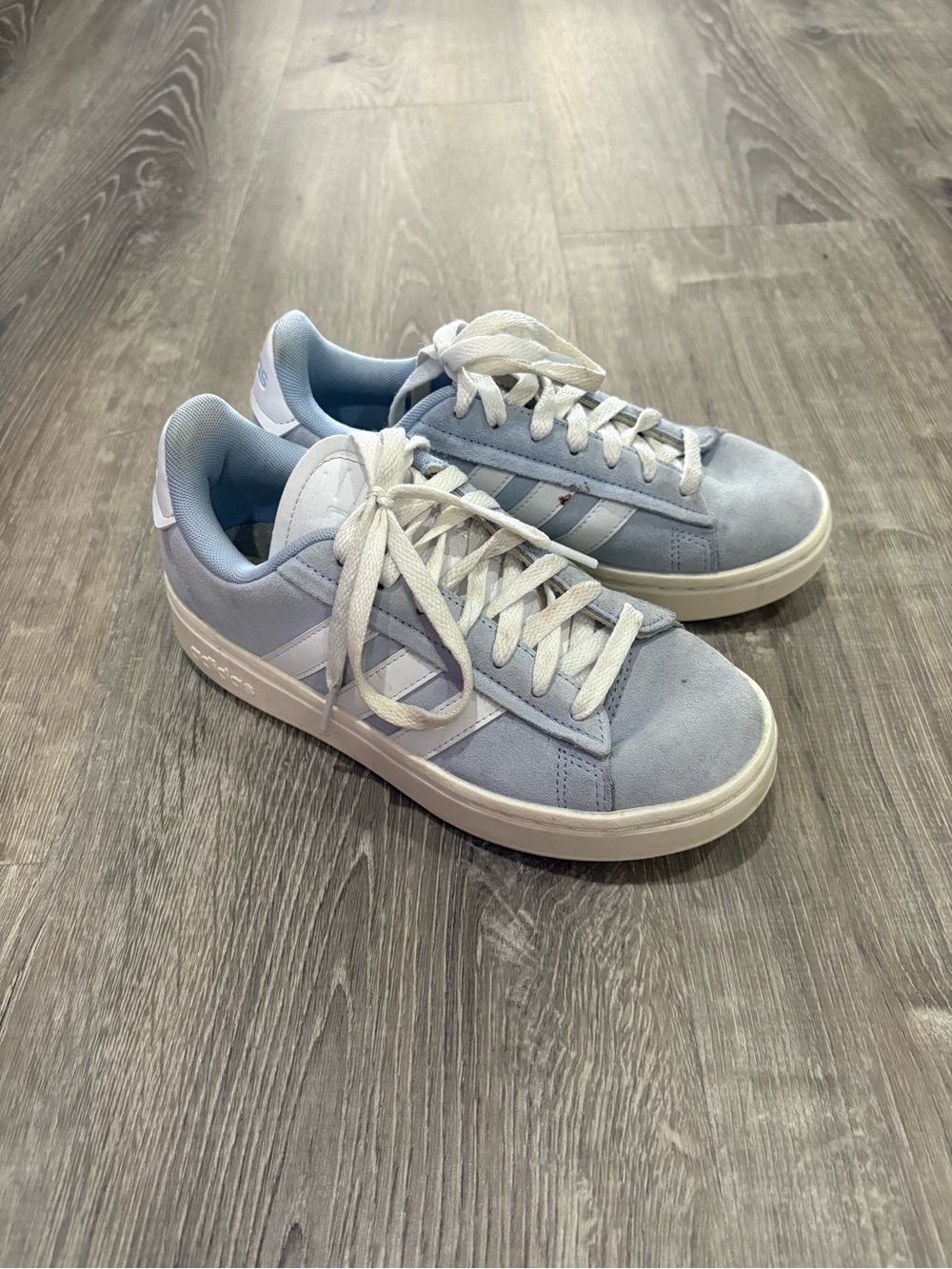 adidas Light Blue and White Sneakers